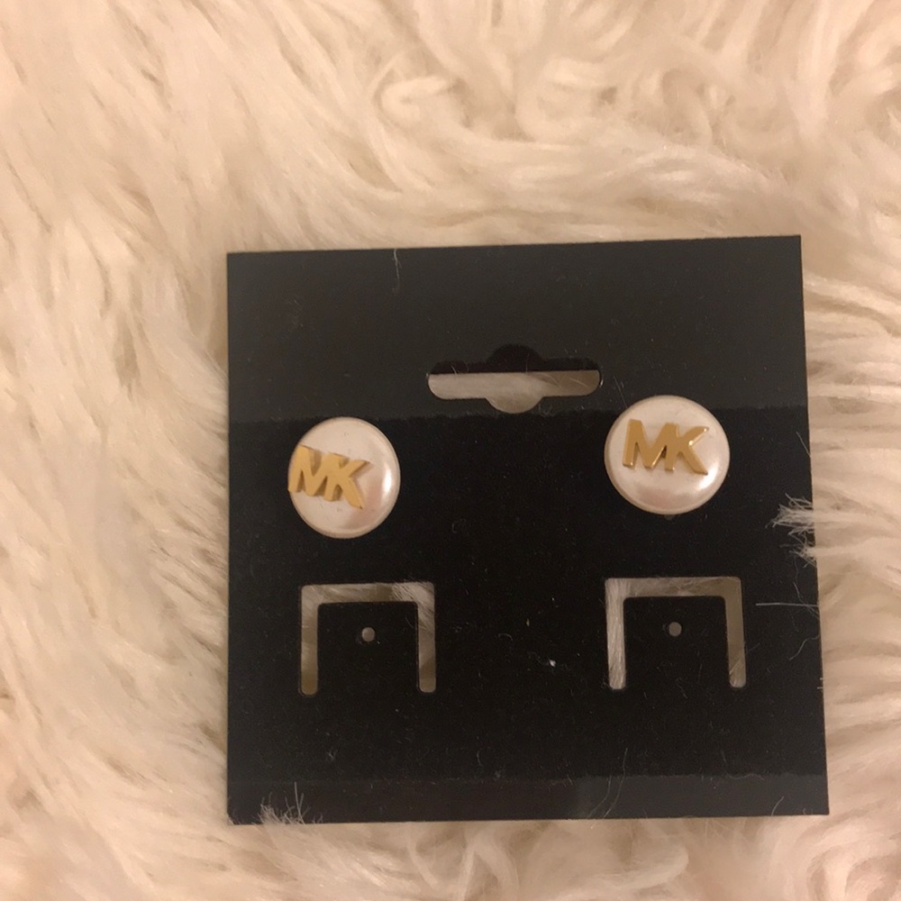 Michael kors white simple earrings